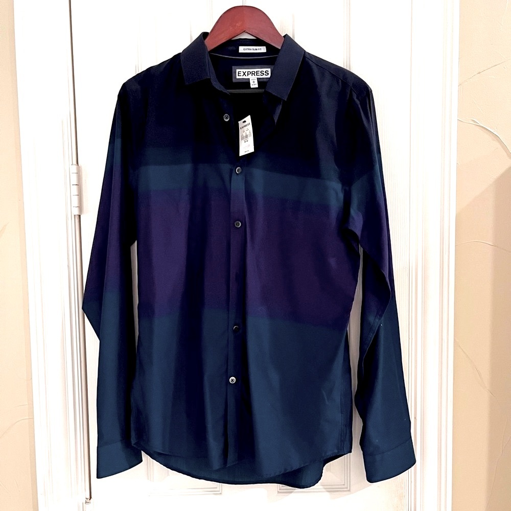 Express Men's Color Block Dress Shirt